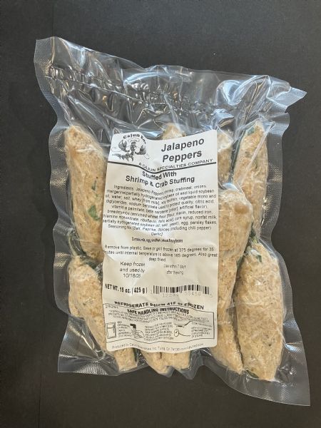 Jalapeno Peppers stuffed with Shrimp and Crab Stuffing